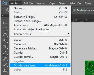 Guardar imagen para web con Photoshop