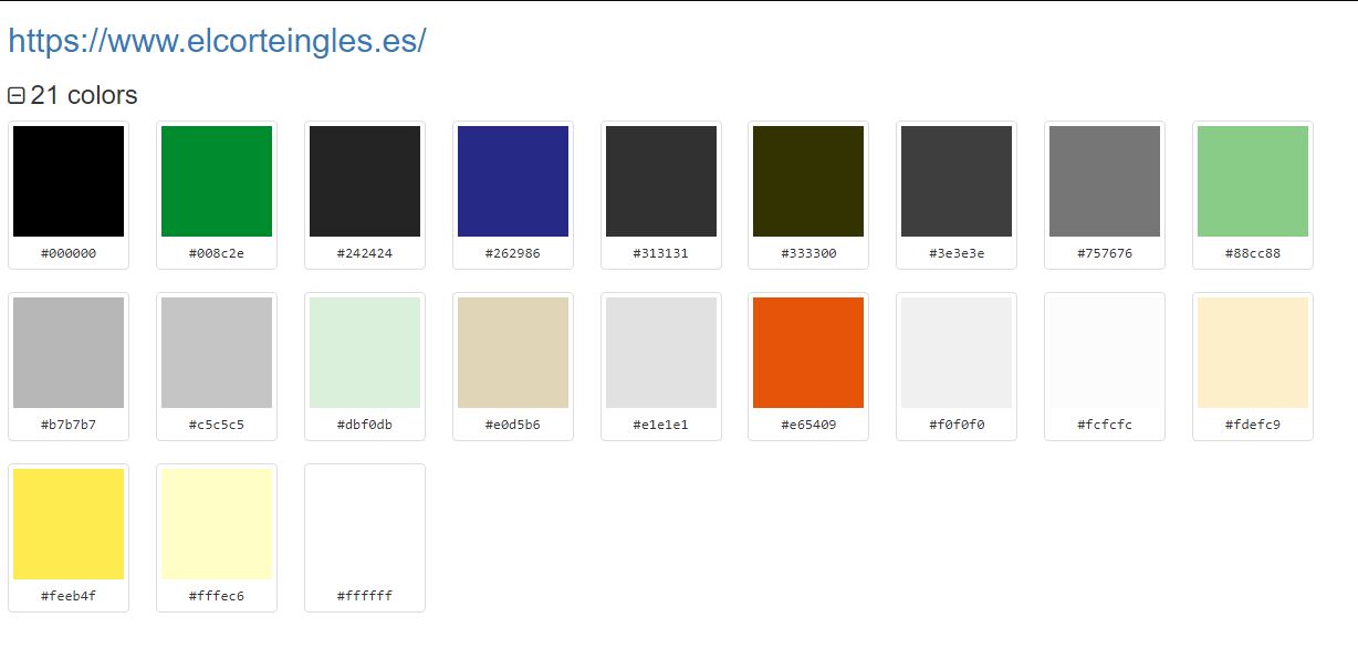 view colour information