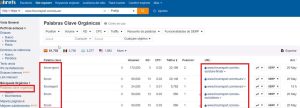 url posicionadas de la competencia