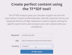 seobility herramienta TF*IDF