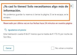 proceso de reserva booking